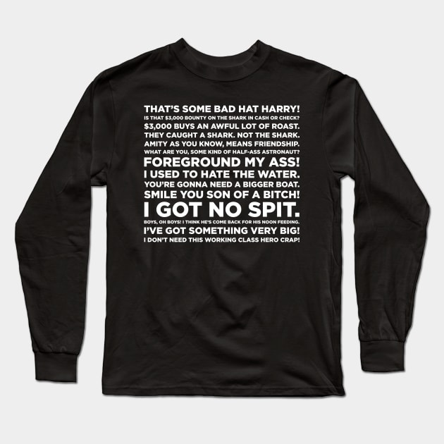 Jaws quotes Long Sleeve T-Shirt by barberdesigniow